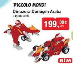 PİCCOLO MONDİ OYUNCAK DİNOZORA DÖNÜŞEN ARABA